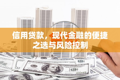 章丘信用贷款，现代金融的便捷之选与风险控制