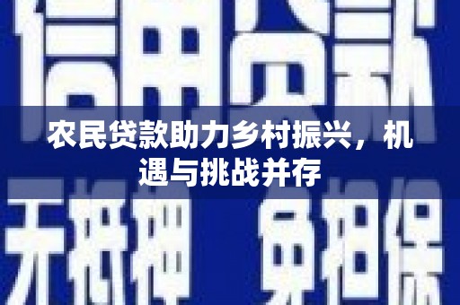 章丘农民贷款助力乡村振兴，机遇与挑战并存
