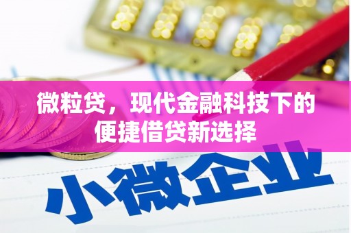 章丘微粒贷，现代金融科技下的便捷借贷新选择