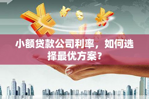 章丘小额贷款公司利率，如何选择最优方案？