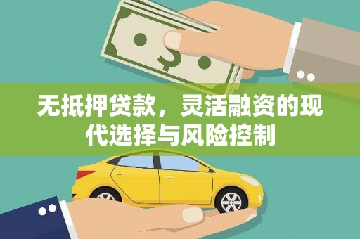 章丘无抵押贷款，灵活融资的现代选择与风险控制