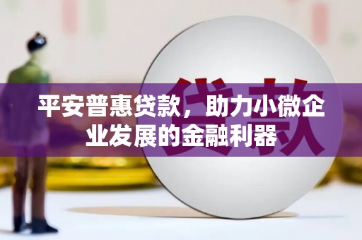 章丘平安普惠贷款，助力小微企业发展的金融利器