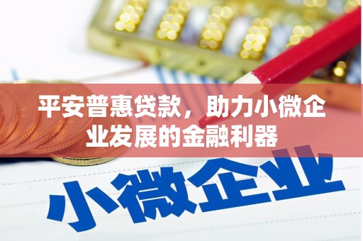 章丘平安普惠贷款，助力小微企业发展的金融利器