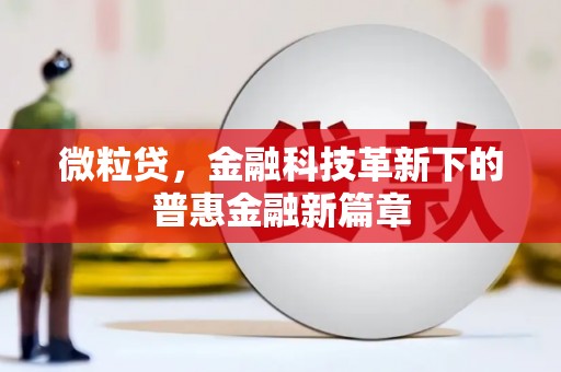章丘微粒贷，金融科技革新下的普惠金融新篇章